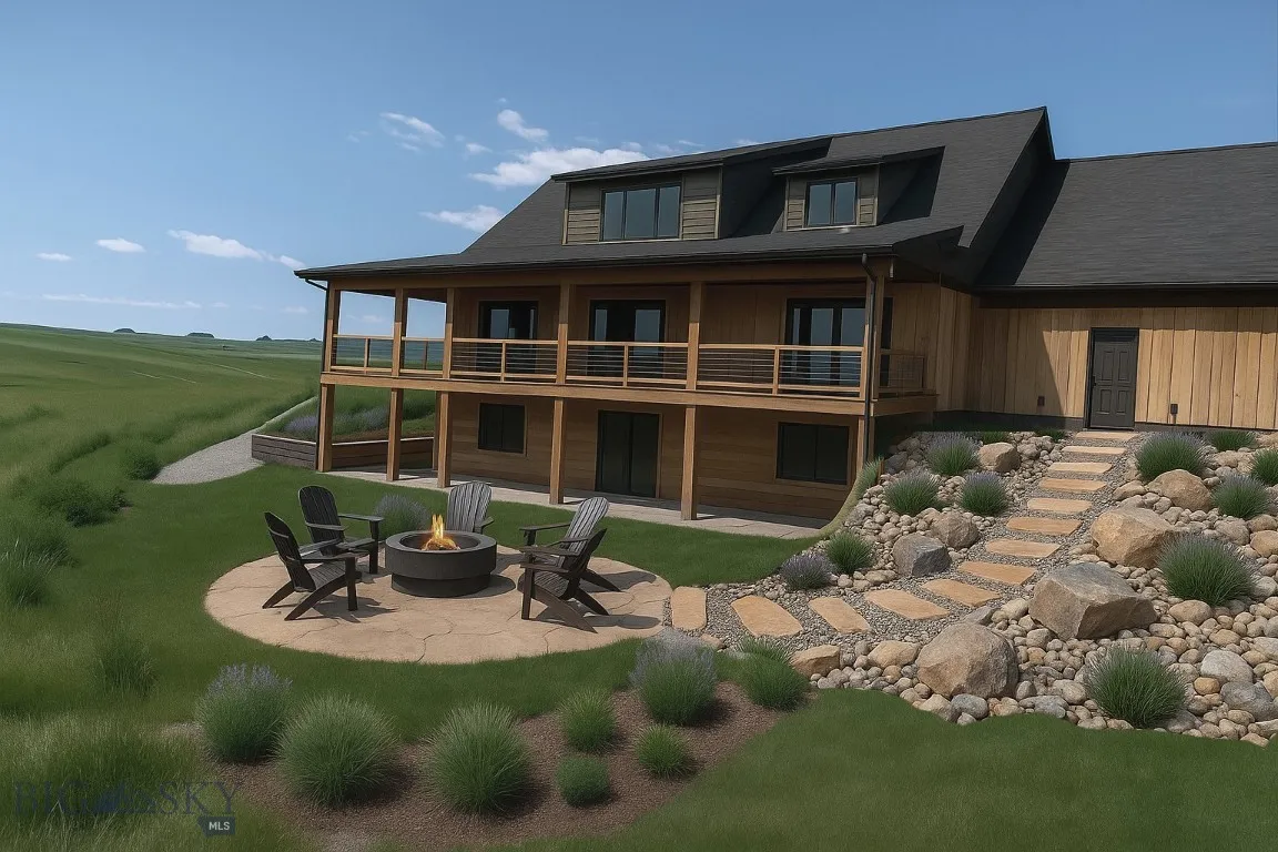 Rendering of landscape design for the back of the house