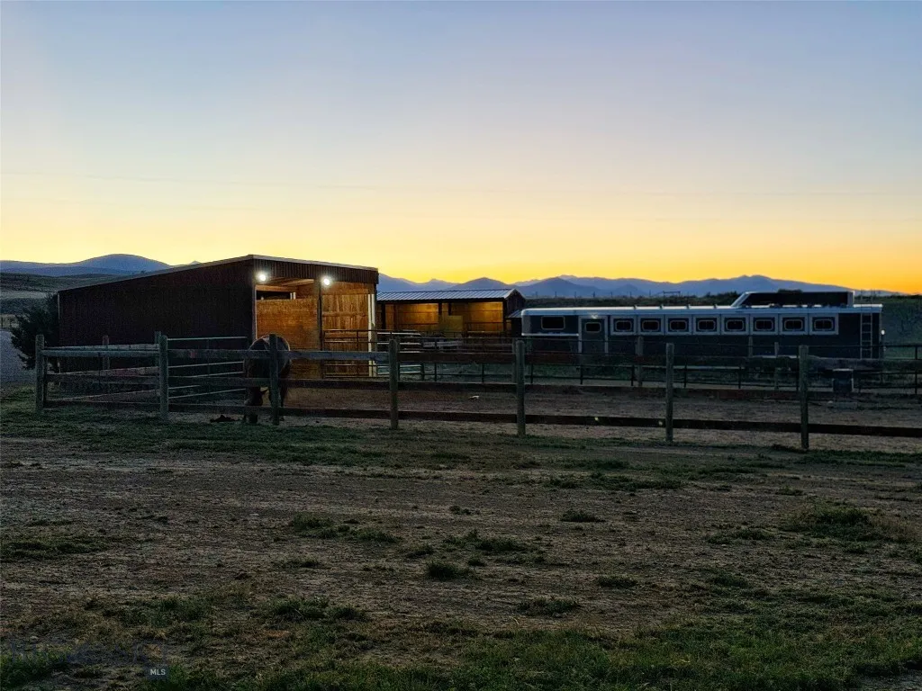 Night View of Paddocks/shelters next to Farm House