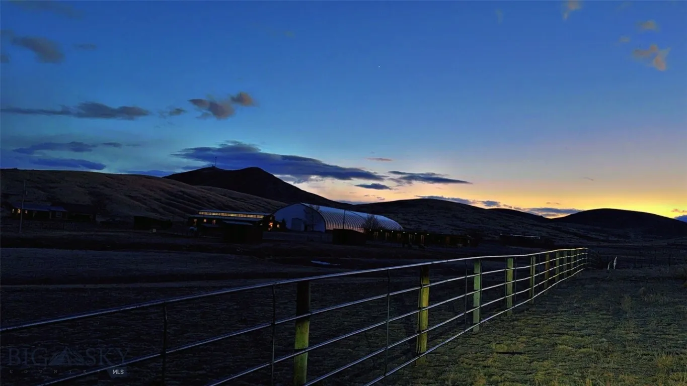 Night view of the barn and indoor arena