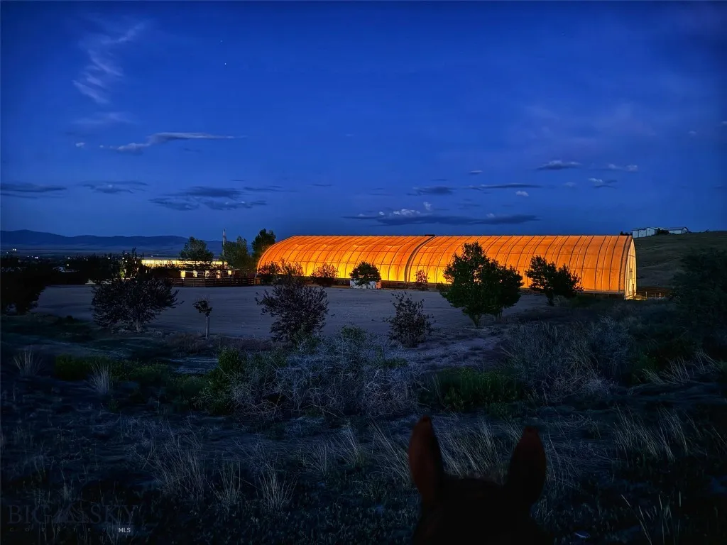 Riding at Night with Lights in Main Barn and Indoor Arena
