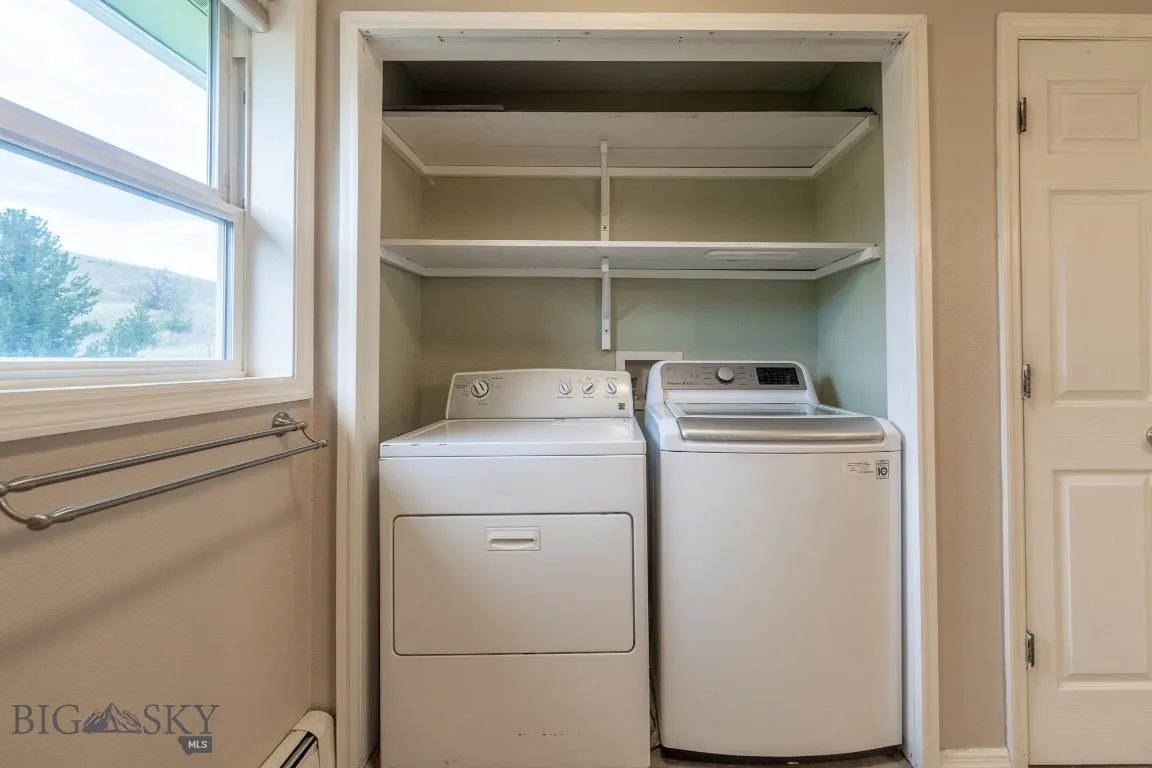 Main level, laundry area in full bathroom