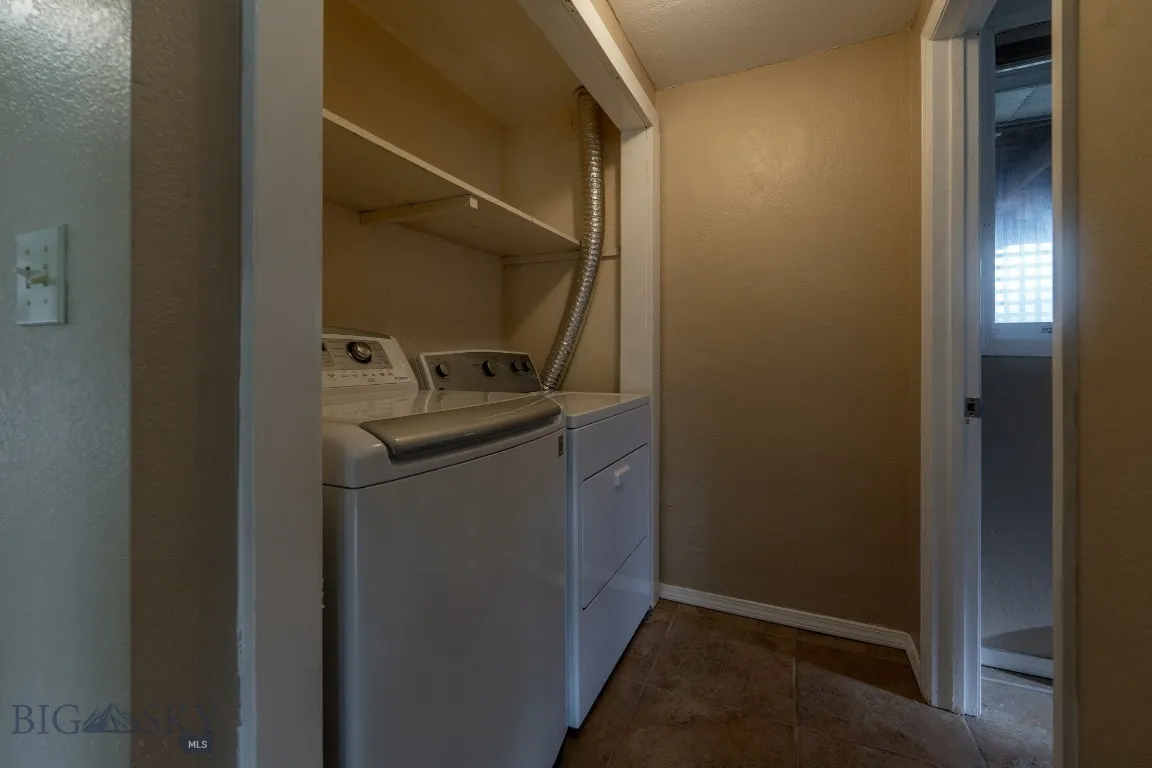Lower level, laundry area