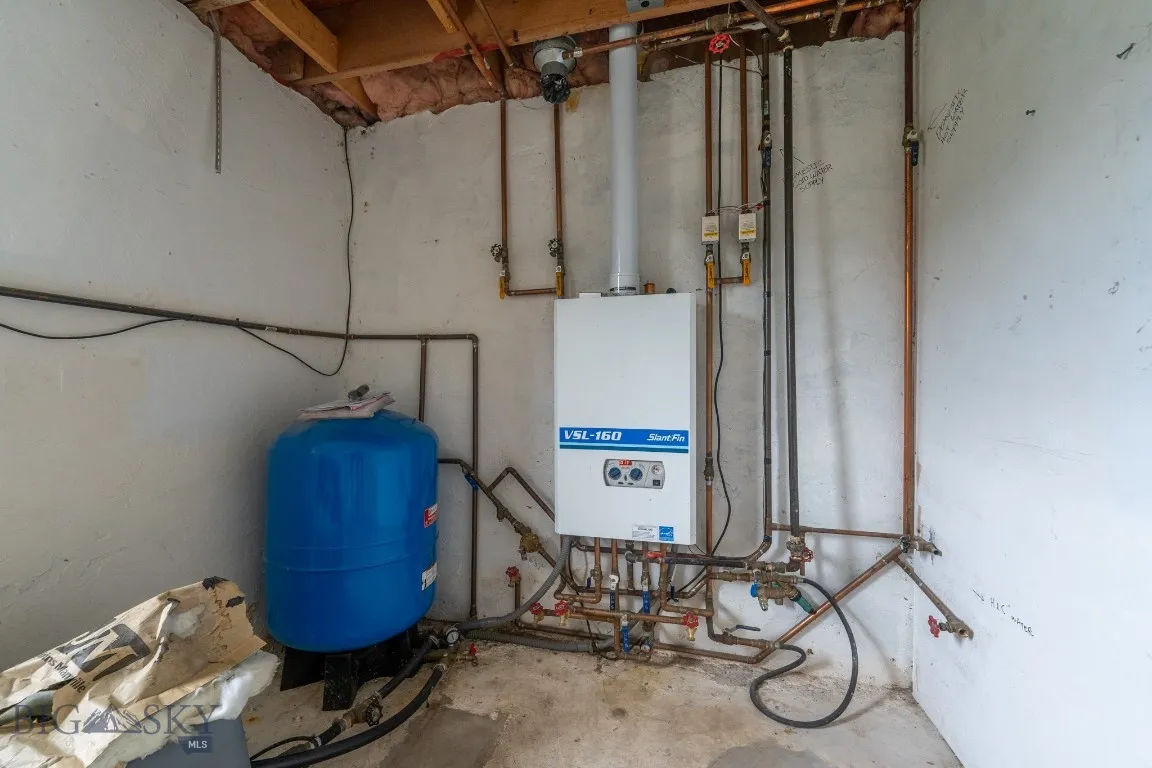 Lower level, mechanical room with boiler