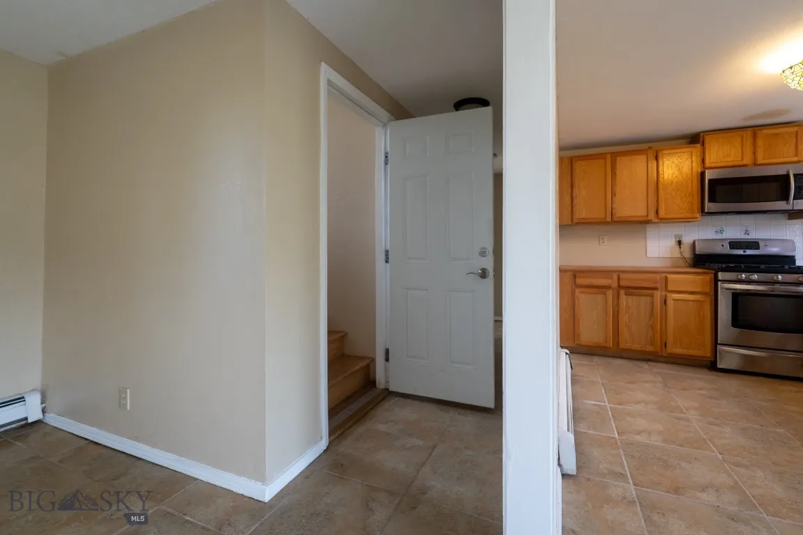 Lower level, entry door from front stairs
