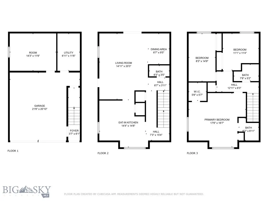 Floor plans for all 3 floors