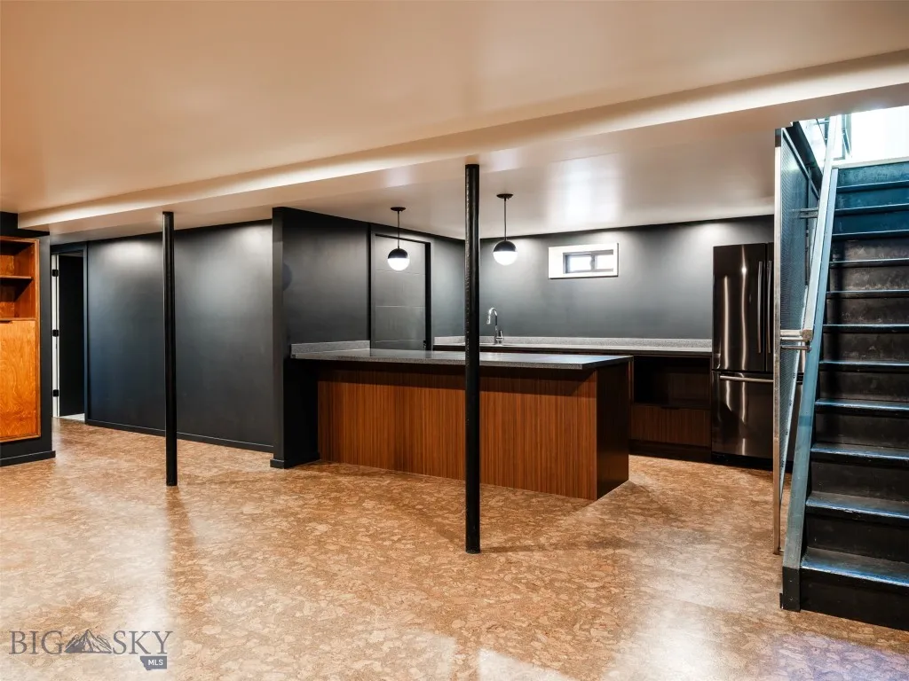Party room in basement