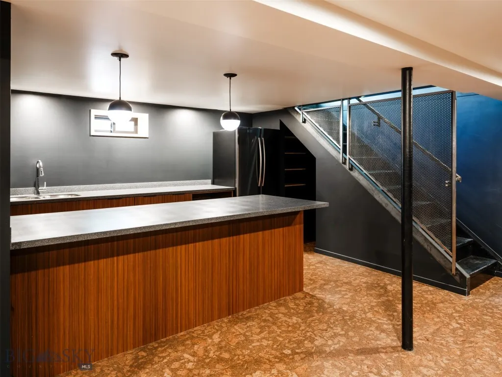 Cork flooring - entertaining kitchen