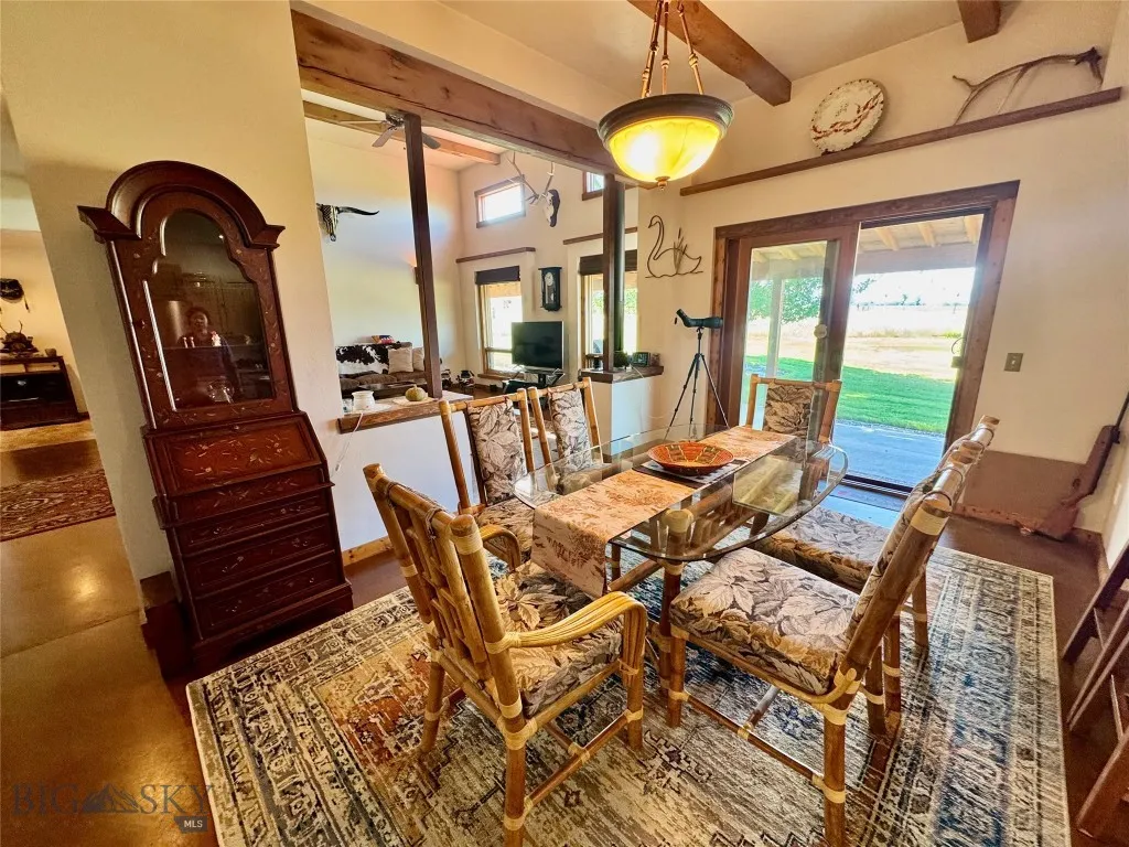 Dining room with slider to back porch
