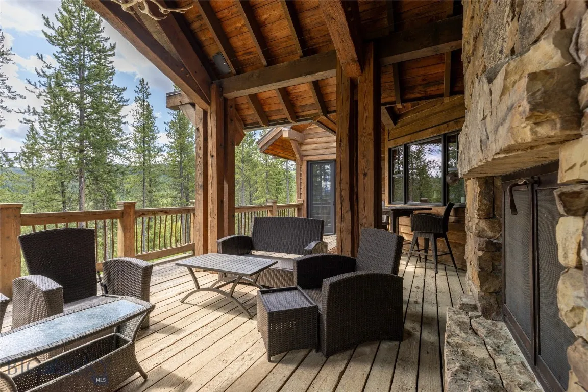 Exterior Fireplace on Deck