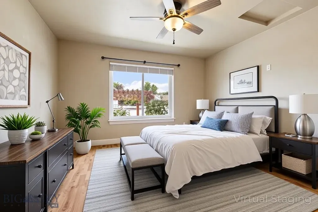 Virtually staged, Primary bedroom