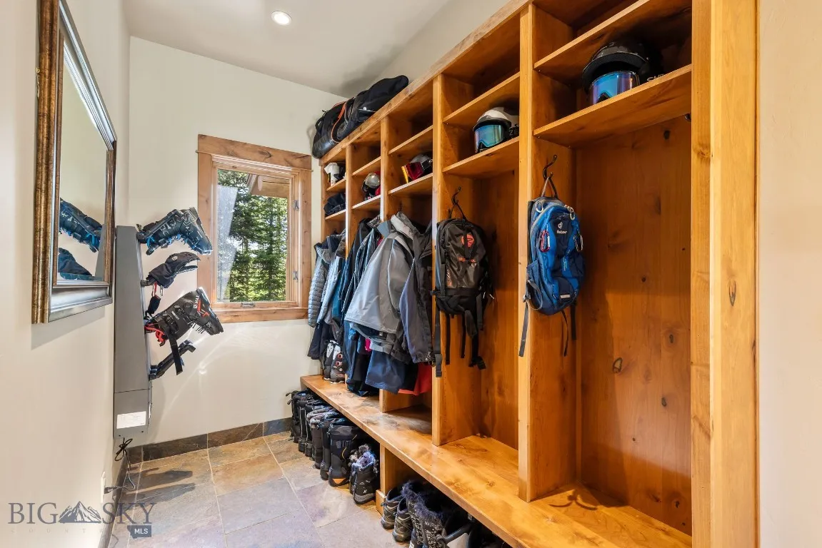 Mud room area adjacent to garage