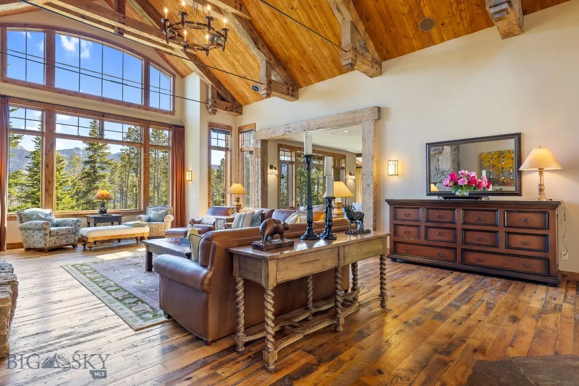 Great room has beautiful finishes and is a generously sized space