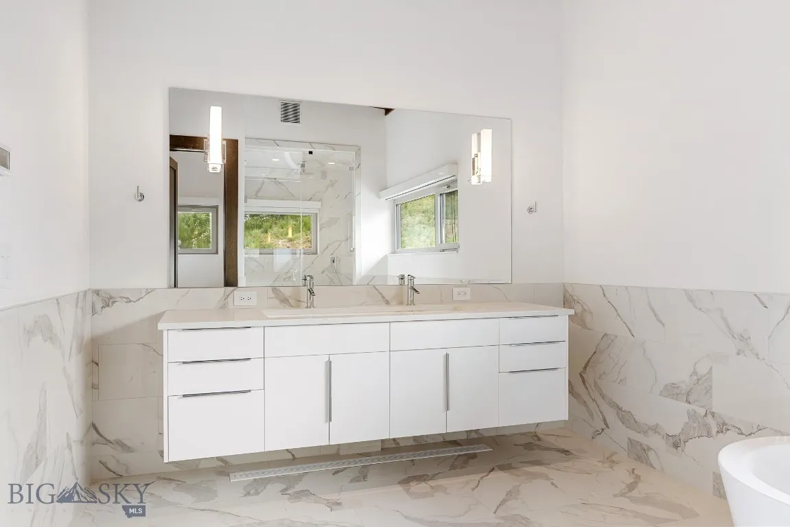 Primary bathroom double vanity