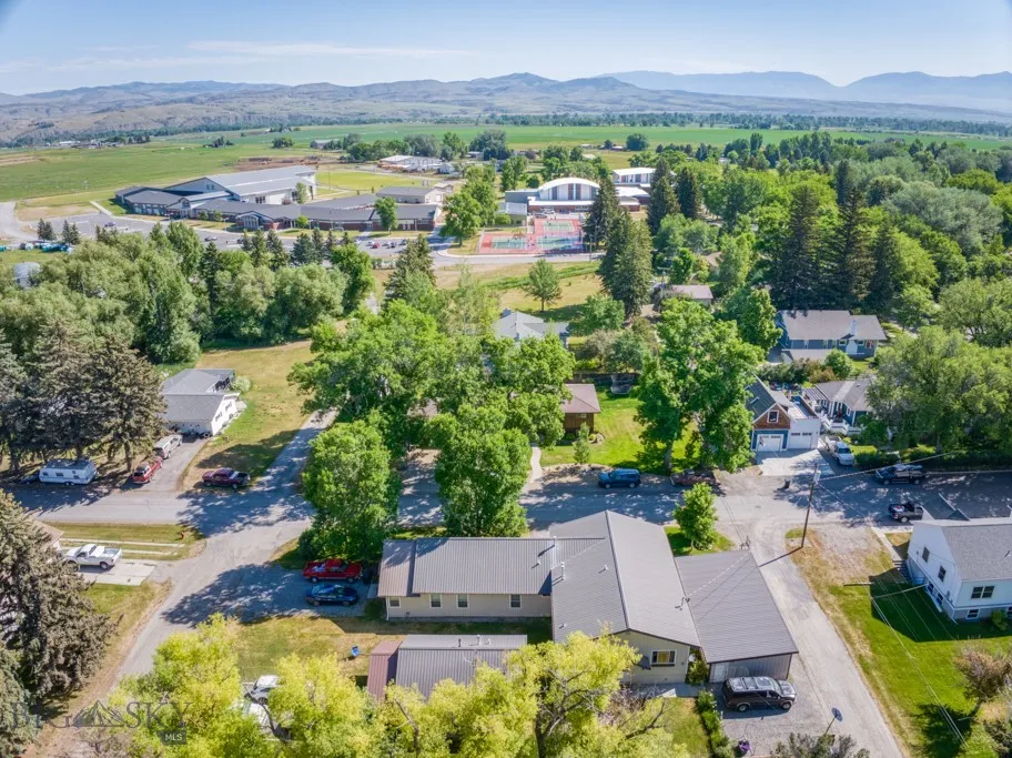 Rear View Aerial spotlighting proximity to the schools