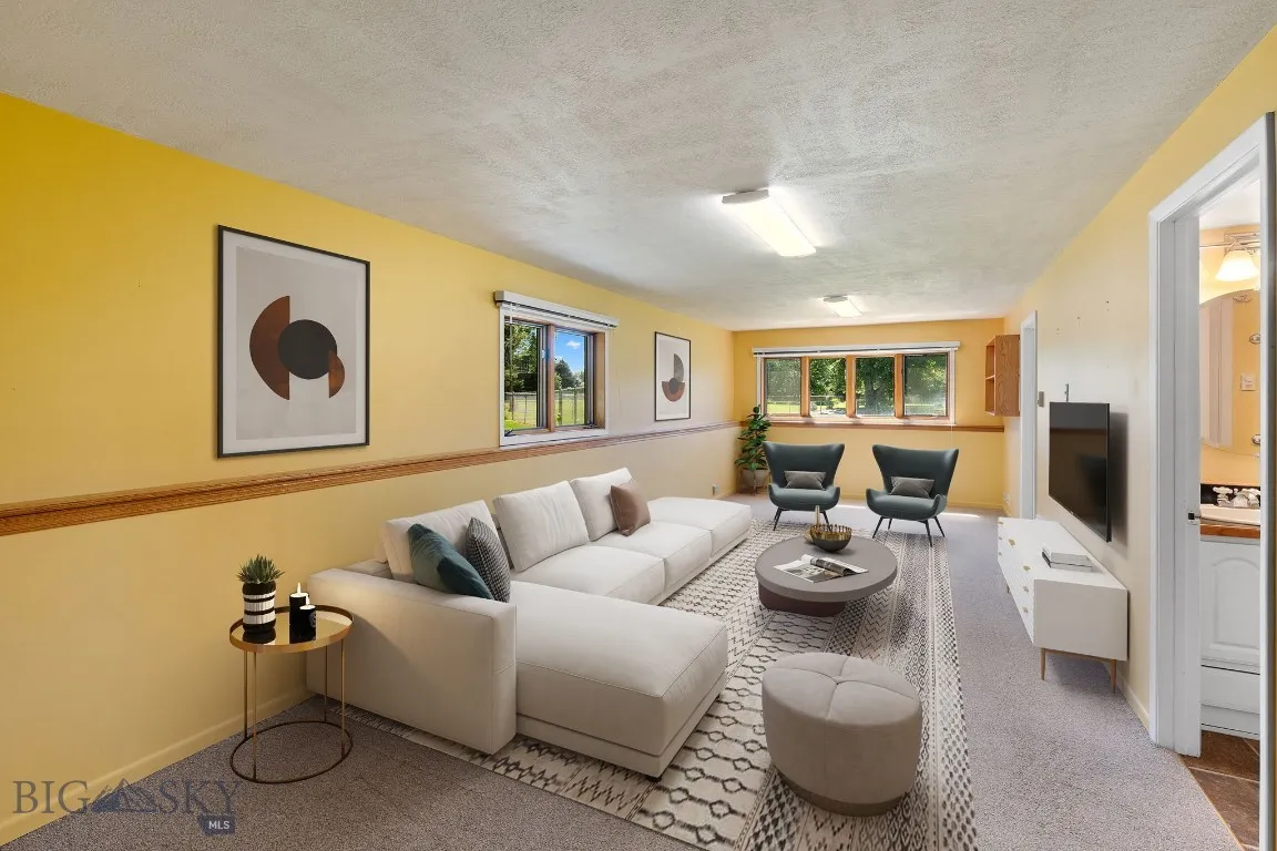 Virtually Staged Large Family Room