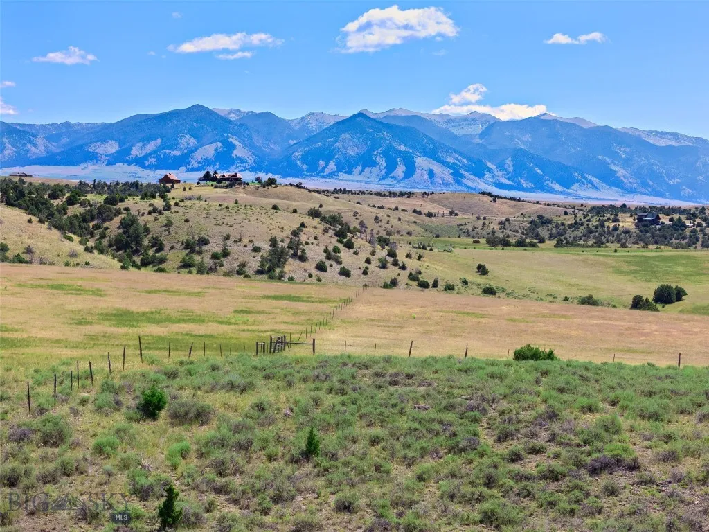 NE property corner looking E at Bridger Mountains