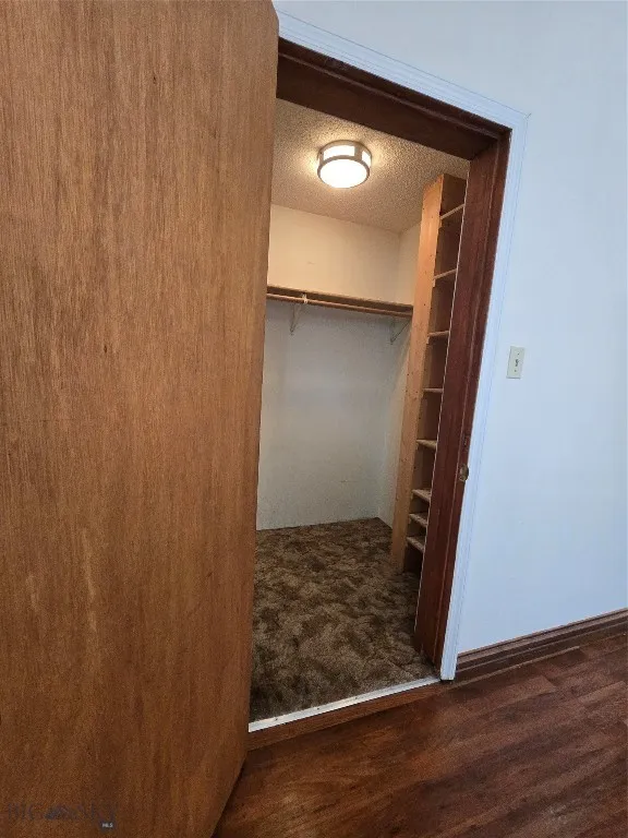 large walk in closet in lower bedroom