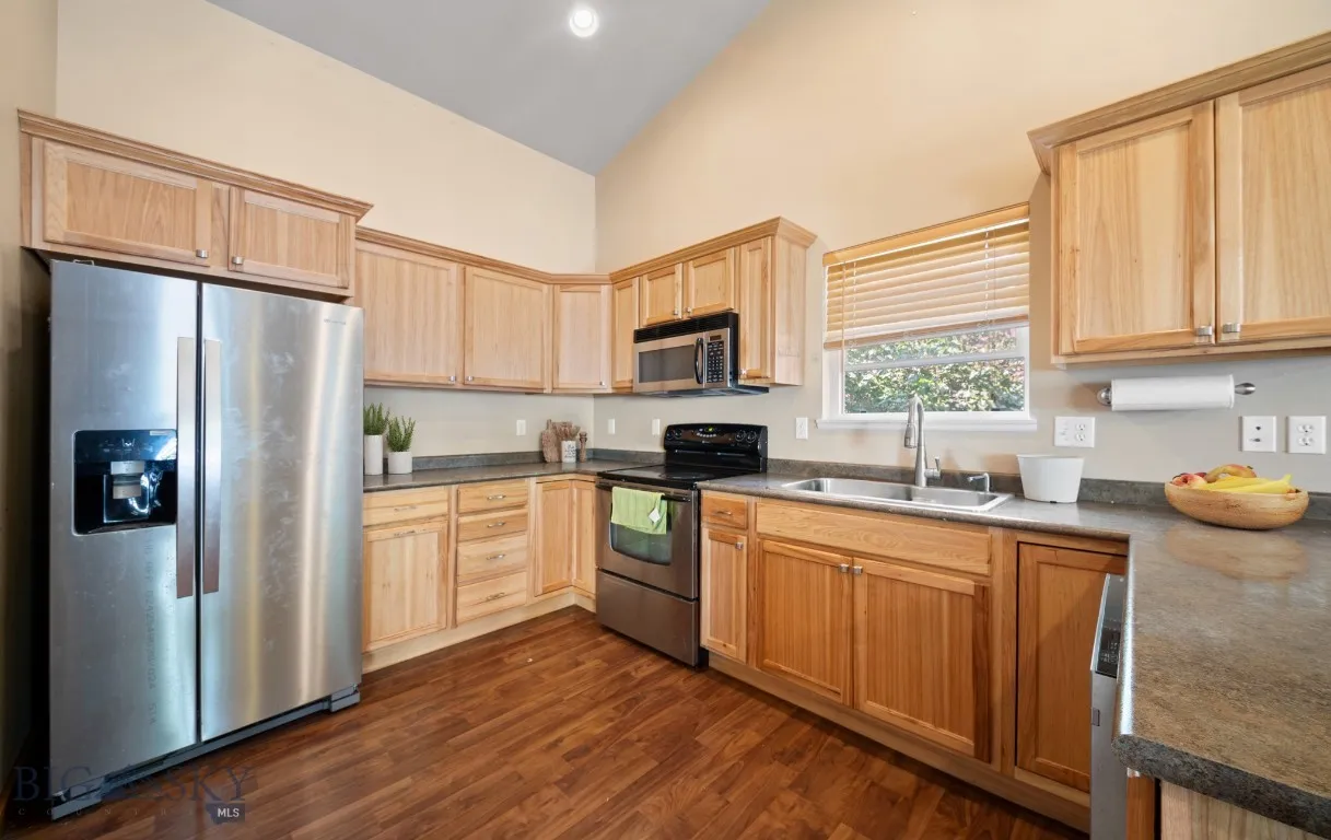 Virtually staged kitchen.