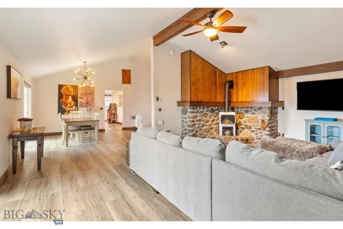 Open concept living and dining areas