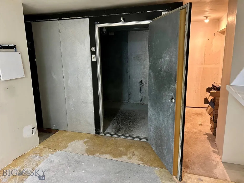 Basement office walk-in cooler