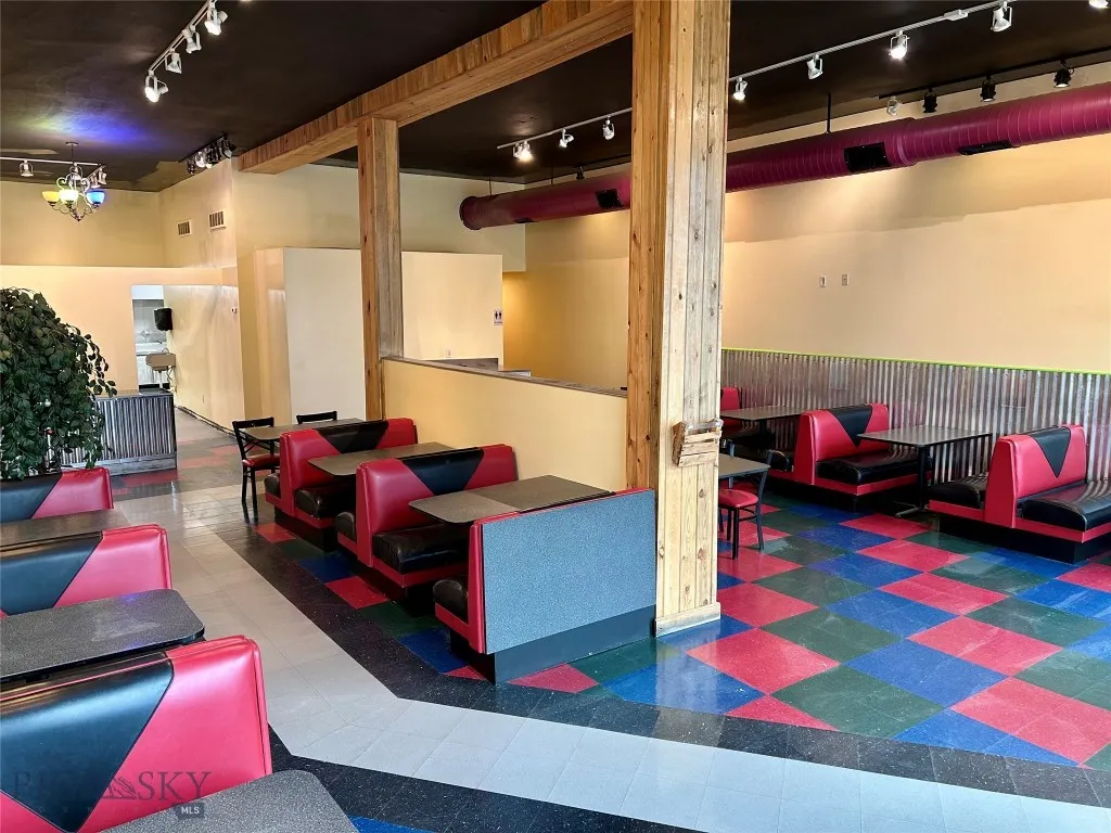 Restaurant seating area from front left