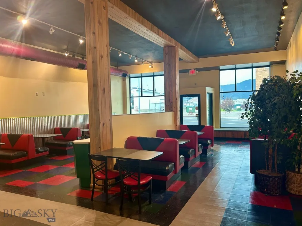 Restaurant seating area from counter