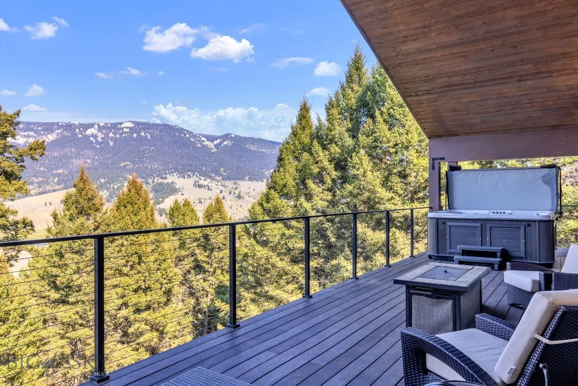 Upper level covered balcony