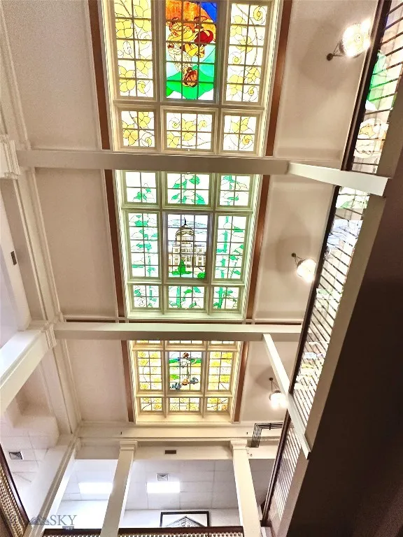 Historic stained glass in common area space