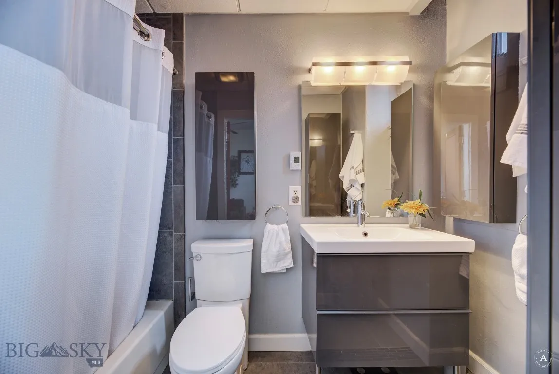 Modern bathroom updates with heated floors.