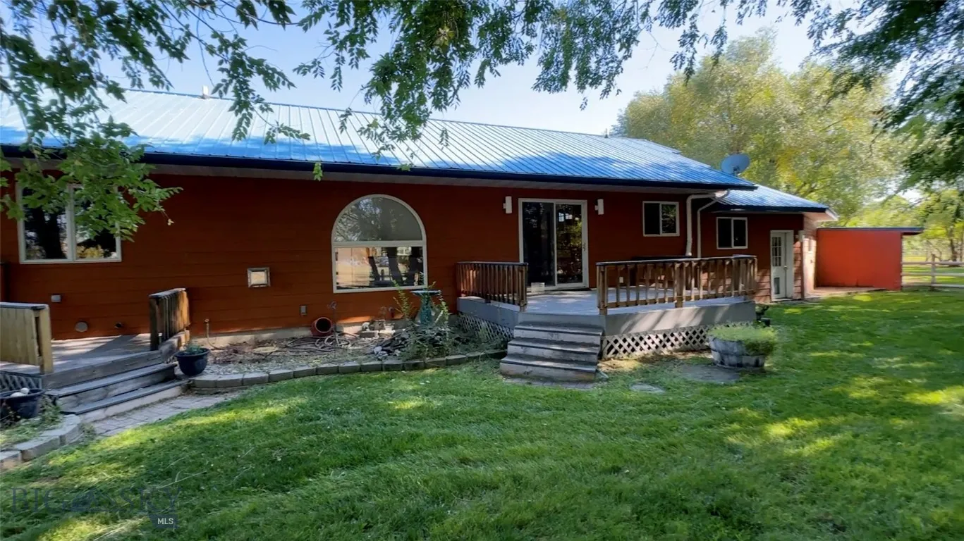 Back of home and backyard