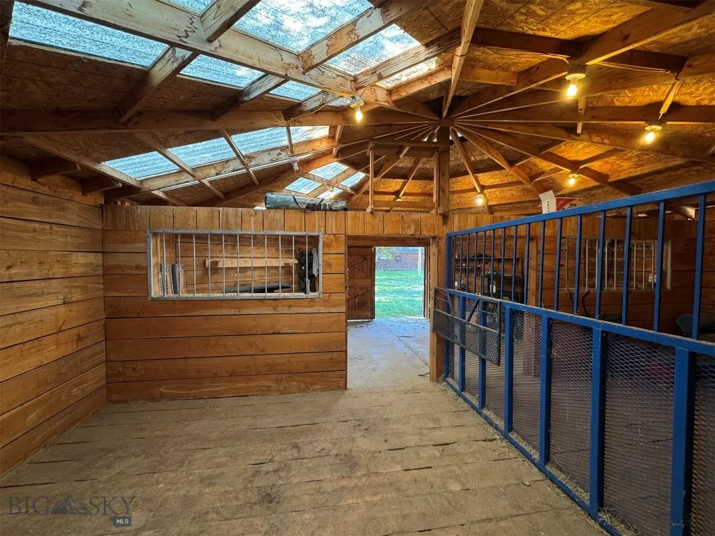 Inside barn stall