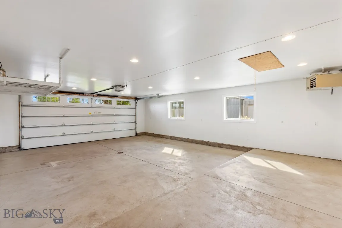 Attached, heated garage