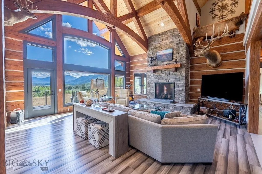 Open Great Room with Scraped Bamboo floors
