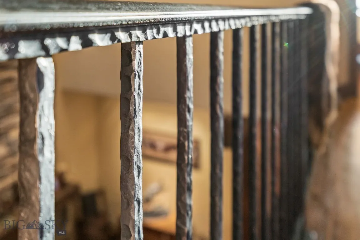 Detail view of hand hammered railing