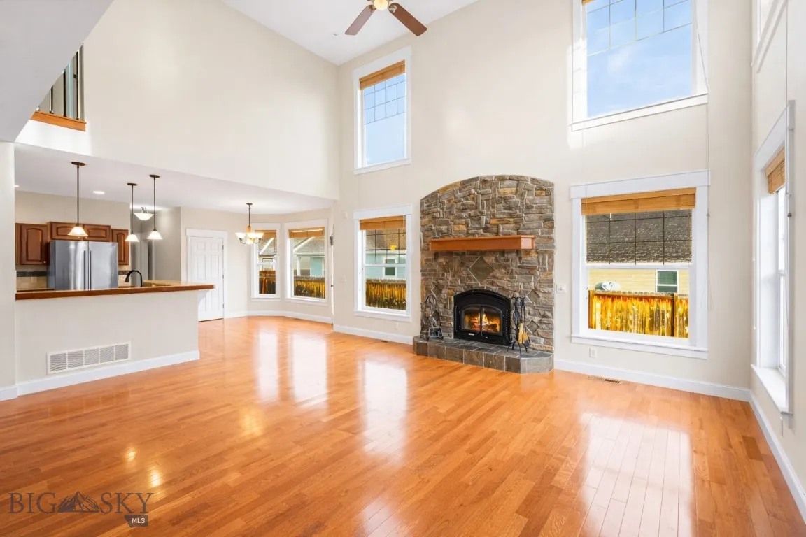 custom wood burning fireplace, creating a cozy and welcoming space