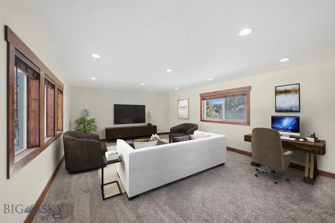 Flex room. This image has been virtually staged. Furniture and décor shown are for illustrative purposes only and do not convey.