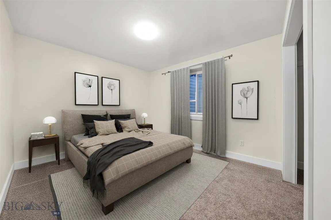 Basement bedroom 2. This image has been virtually staged. Furniture and décor shown are for illustrative purposes only and do not convey.