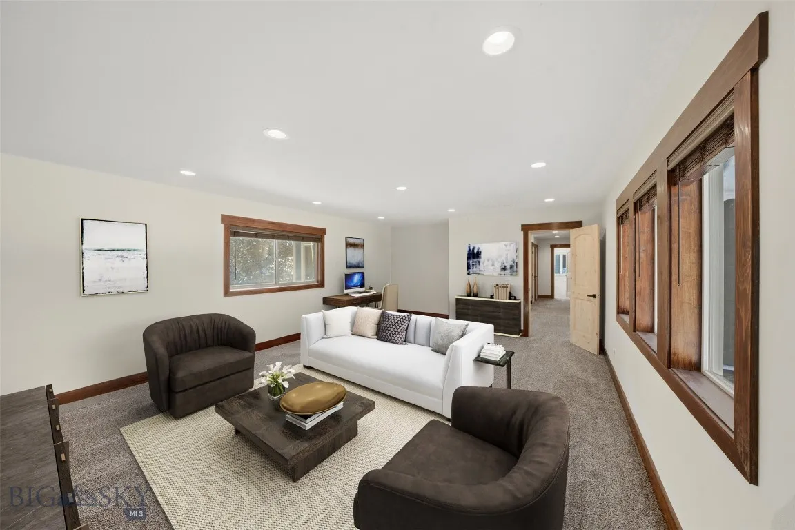 Flex room. This image has been virtually staged. Furniture and décor shown are for illustrative purposes only and do not convey.