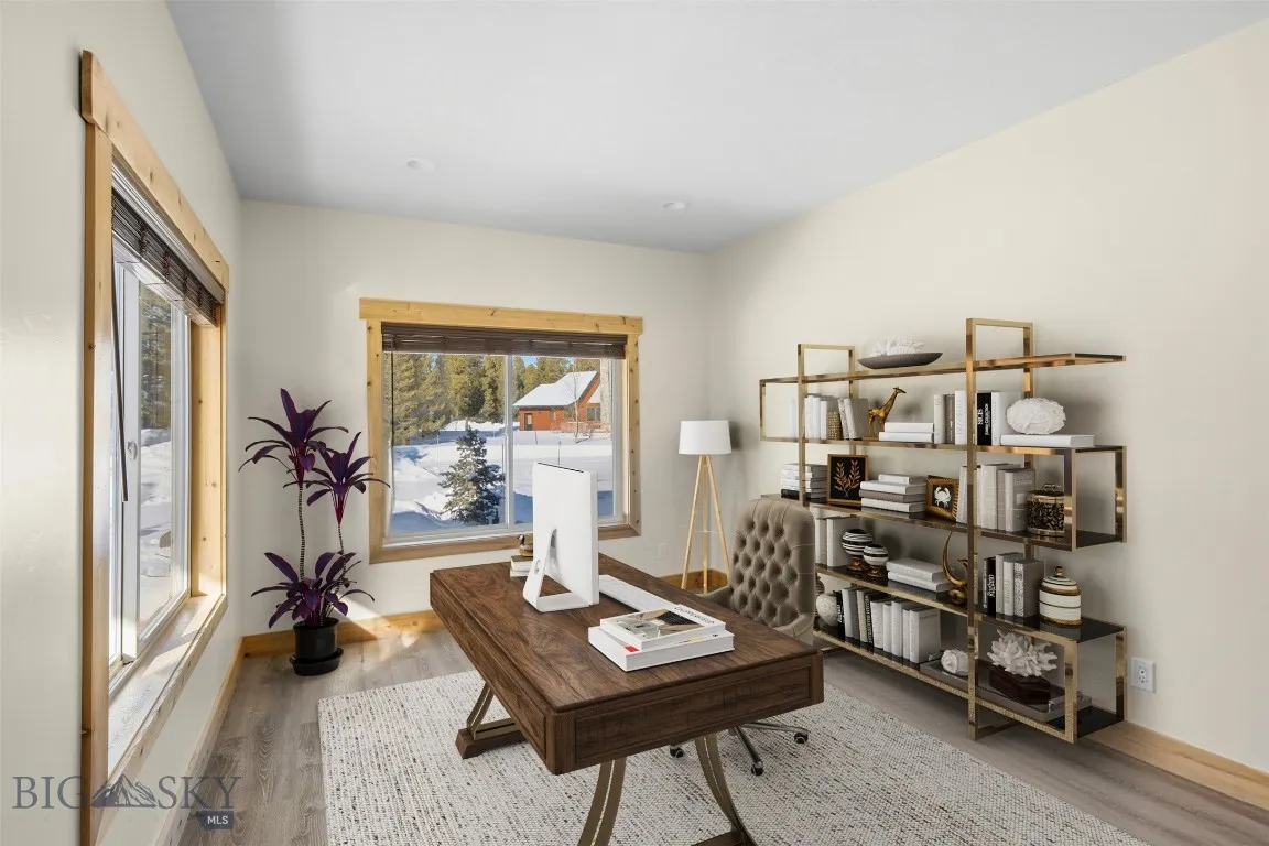 Office/den. This image has been virtually staged. Furniture and decor shown for illustrative purposes only and do not convey.