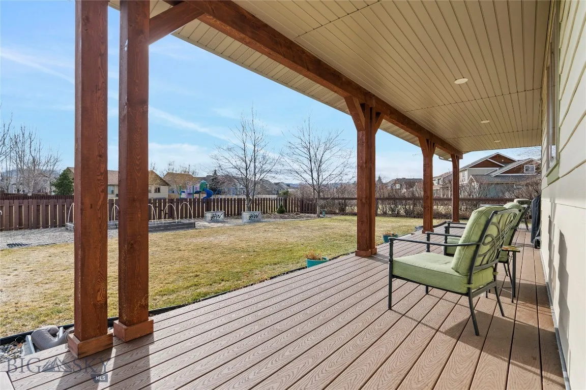 Covered deck- extends the width of the house!