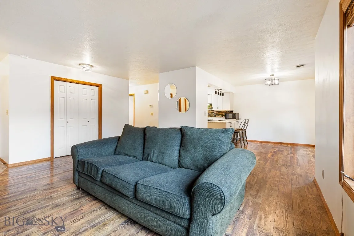 Living room opens to dining area.