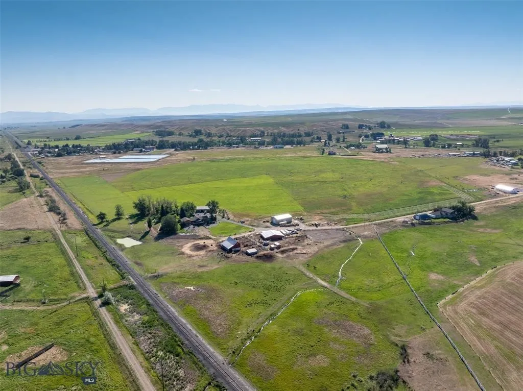 Aerial view looking east