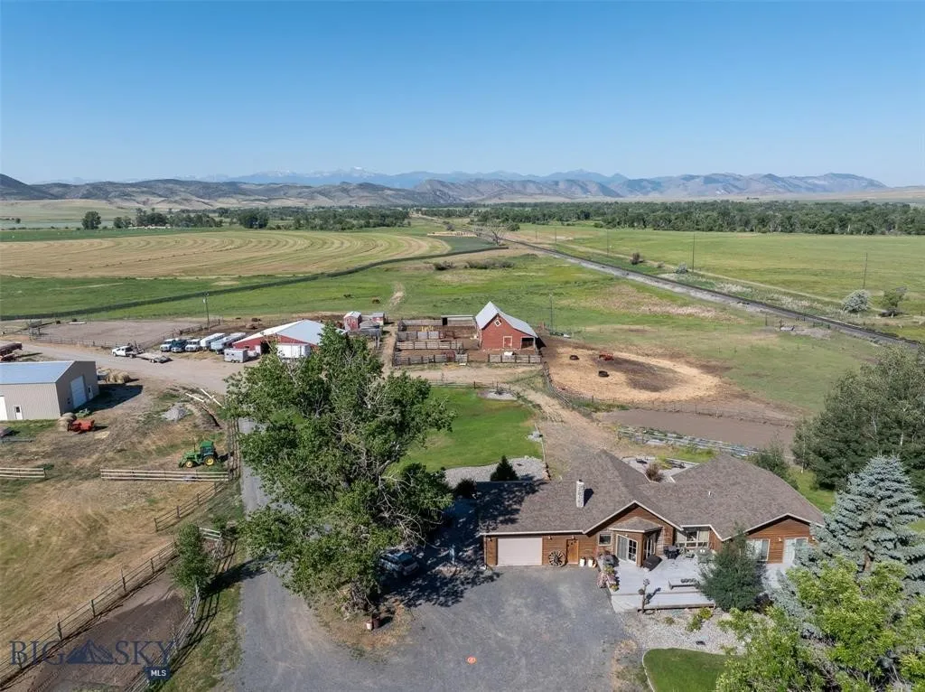Aerial view looking west