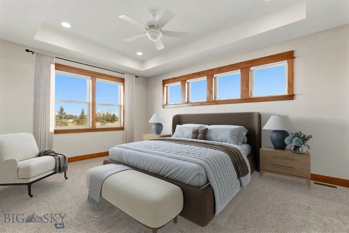Private luxurious primary suite. Virtually staged.