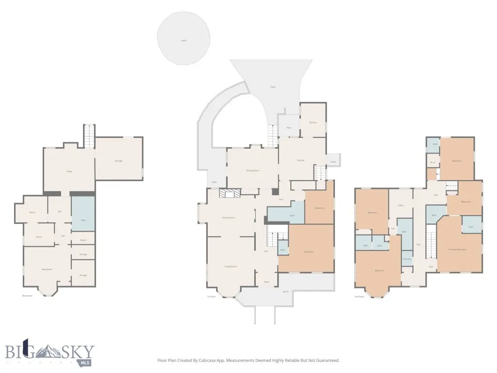 Basement (Left) Main Floor (Center) 2nd Floor (Right)