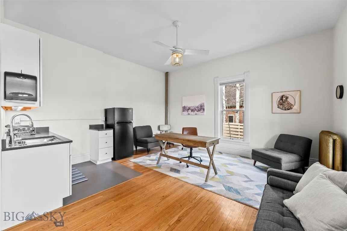 Front room currently functions as an office and has kitchenette