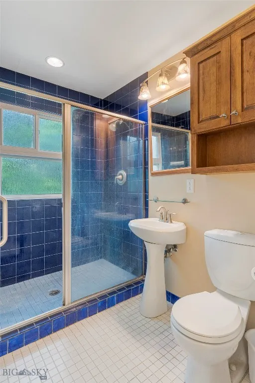Tiled walk-in shower