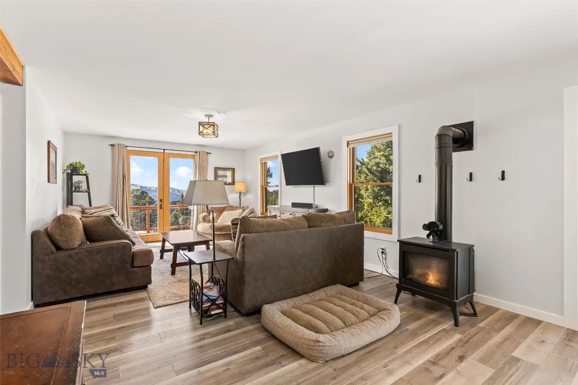 Cozy living room with gas stove