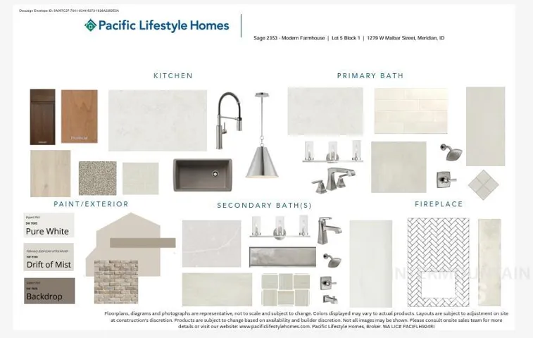 Finish Schedule. Listing the materials, fixtures, and color palettes designated for the property