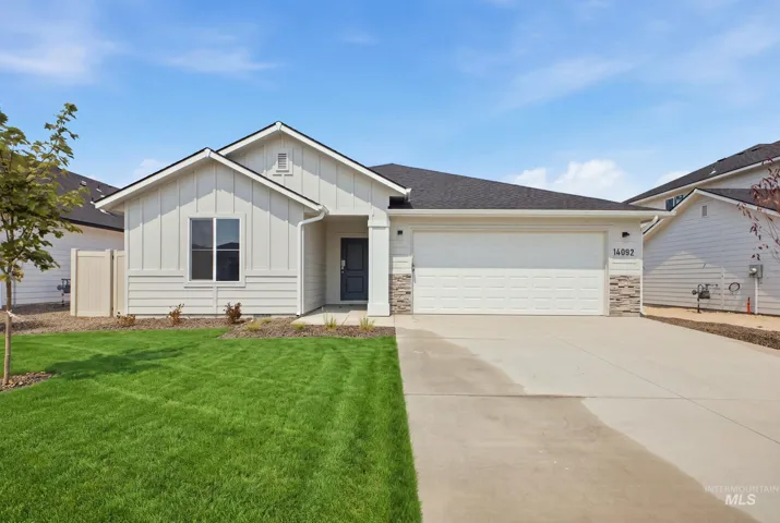 Contemporary single-story residence with a two-car garage